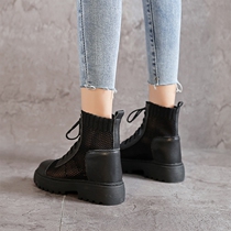 Martin boots summer thin female 2021 new boots female inner height-increasing net boots female hollow booties female spring and autumn single boots