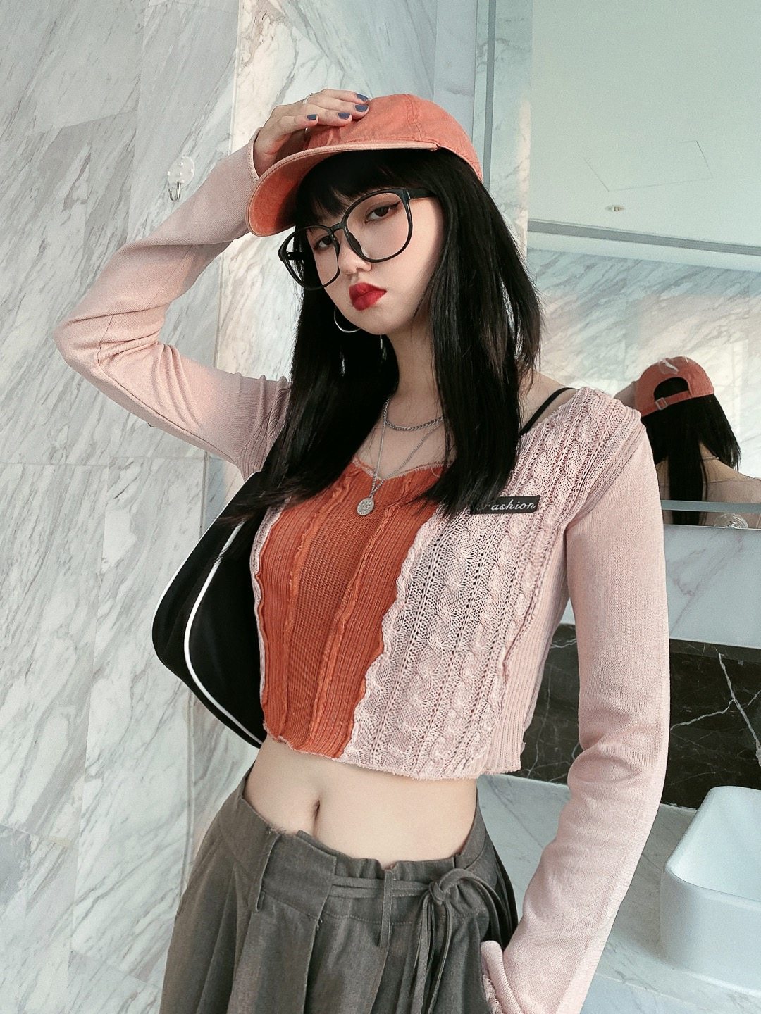 grey wide leg pants womens summer thin high waist sagging