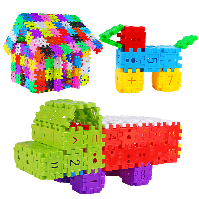 儿童积木玩具数字方块塑料拼插积木3-6周岁宝宝益智雪花片玩具产品展示图2