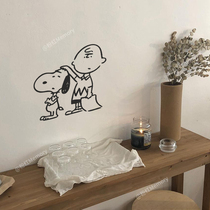 INS Cartoon Net red wall sticker Nordic creative dormitory room sticker decoration bedroom sticker girl coffee shop