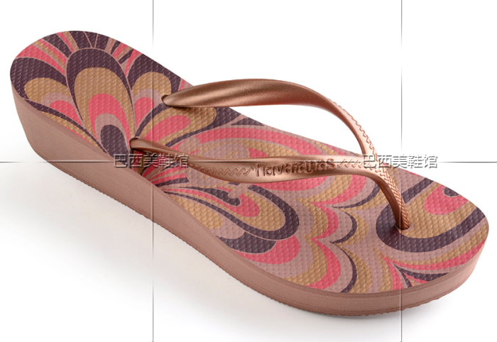 男士買gucci腰帶4cm最好 巴西代購哈瓦那HAVAIANAS HIGH LIGHT 新款印花底女款坡跟拖鞋4cm 男士gucci包