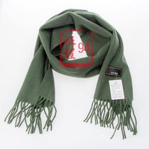 Public olive green scarf pure wool winter cold warm outdoor scarf business Leisure