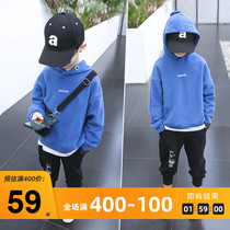 Boys clothes spring and autumn clothes 2021 new childrens middle and Big Boy foreign boy Korean version of Tide brand autumn dress hooded top