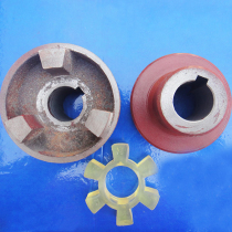 Outer diameter 90 three-claw plum motor water pump back to the wheel connection coupling Cast iron hexagonal elastic buffer rubber pad