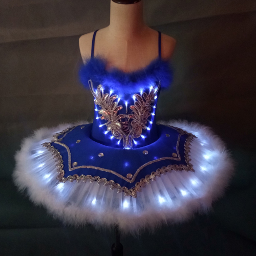 little swan lake led tutu skirt ballet dance dress for girls kids Luminous Ballet Dress led show dress luminous princess ballet dance skirt