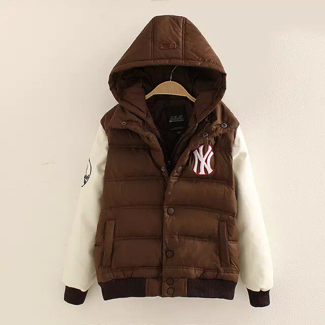 2015冬装新款mlb羽绒服男加厚棒球服外套ny情侣装连帽羽绒服女潮