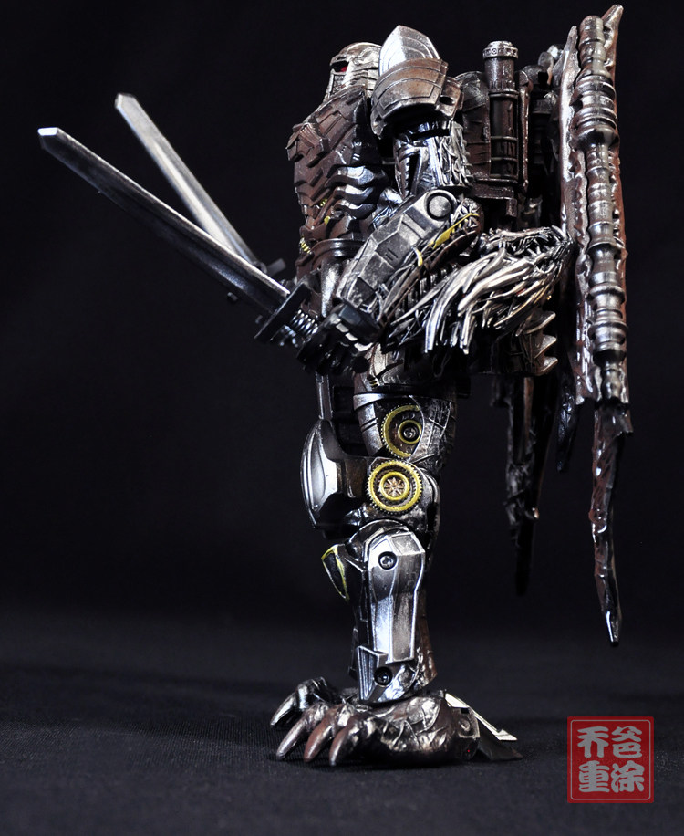 乔爸重涂变形金刚5电影孩之宝圆桌武士三头龙正版金属上色