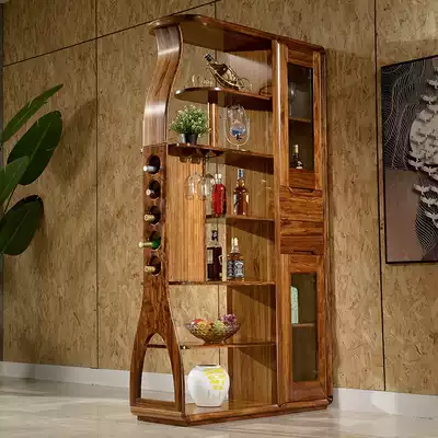 Wujin wood porch cabinet living room entrance partition storage cabinet full solid wood wine rack cabinet decoration partition cabinet door Hall Cabinet