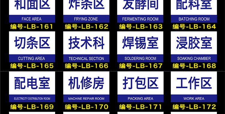 工厂生产车间分区标识牌验厂区域划分指示牌仓库标示牌标志牌吊牌