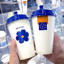 Milk tea cup cupcakes Subnet red Klein for blue commercial hot drinks disposable with lid packaged coffee cup Custom logo