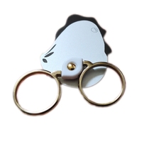 Big Gillian Silver Cartoon Chicken Double Ring Buckle Magic Zodiac Dog Monkey Gold Metal Double Ring Mobile Phone Holder