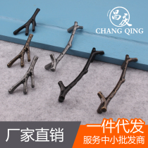 European black branch handle Korean personality modern simple creative cabinet wardrobe door handle retro single hole