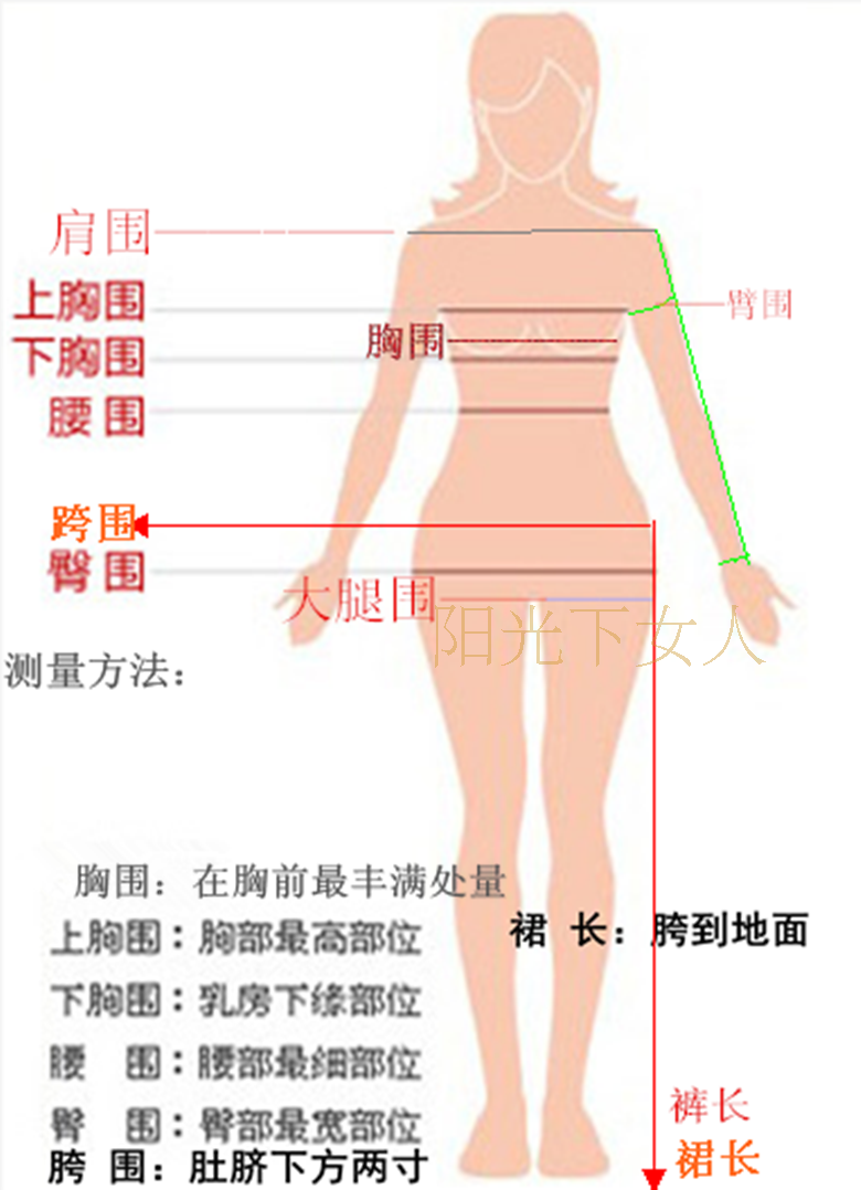 身体围度测量标准图解图片