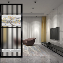 Customized modern art glass decorative living room screen entrance partition wall frosted craft simple grate painting