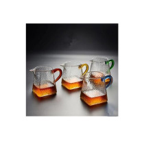 Japanese-style hammered glass fair cup glass thickened heat-resistant household male cup tea separator Tea set Tea water separation cup