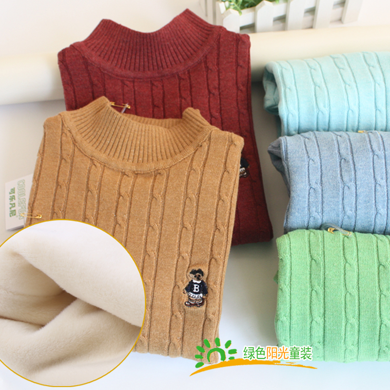 Child cover headsweater Garnter thickened Boy girl's pure cotton linen clothes CUHK Scout bottom-knitted sweatshirt collar D6