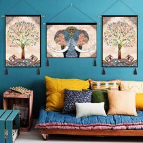 Ethnic style light luxury elephant hanging cloth background cloth tapestry Thai pattern porch living room bedroom fabric homestay decoration