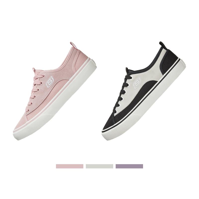 Skechers斯凯奇反毛皮拼接女士时尚绑带帆布鞋板鞋休闲鞋66666245 Skechers斯凯奇反毛皮拼接女士时尚绑带帆布鞋板鞋休闲鞋66666245