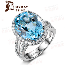 Ювелирные украшения Milley Nature Бразильское кольцо Seapan Blue Woman Кольцо 18 кг Золото с бриллиантами цветные драгоценные камни