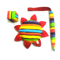 Kindergarten handmade cotton fabric frisbee tail sandbag Outdoor sports homemade handmade toy equipment finished product
