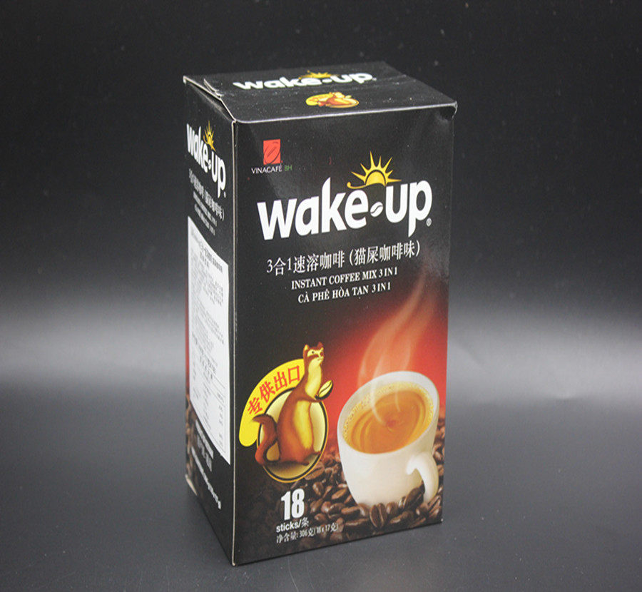越南威拿貂鼠wakeup三合一速溶咖啡威拿猫屎咖啡18条*17克306克