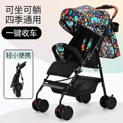 Baby stroller can sit and lie down, lightweight folding stroller, stroller for outdoor use, multi-functional baby and children simple walking