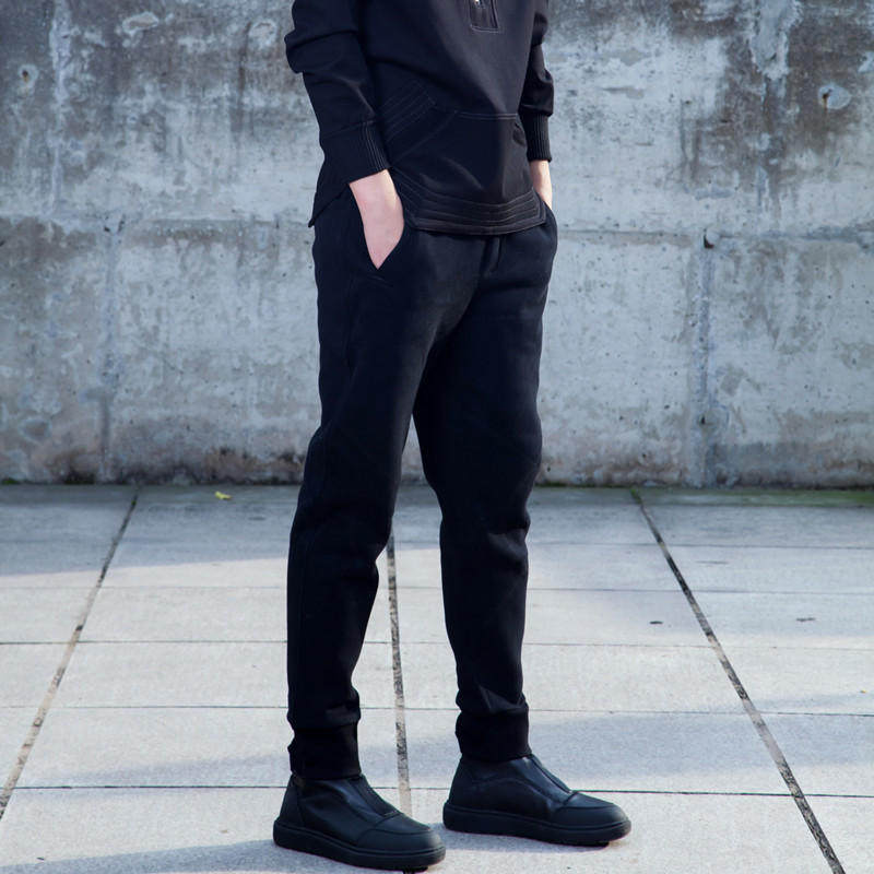 春季男士哈伦裤卫裤加绒加厚潮男韩版修身小脚运动裤长裤休闲裤子