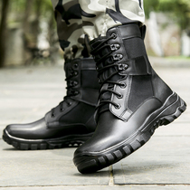 New outdoor mens high-top special forces ultra-light tactical boots combat training boots genuine shock absorption leather spring and summer security boots