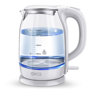 SKG 8082玻璃电水壶家用不锈钢304食品级1.7L煮茶养生高硼硅