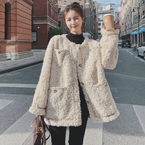 Lamb coat womens autumn and winter 2021 new high-grade leather wool one thick Korean loose lamb Velvet
