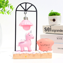Unicorn pen holder night light decoration gift desktop storage for boys creative birthday gift girl classmates
