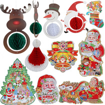 Christmas Ornaments Christmas Stickers 3D Reversible Santa Claus Tree Stickers Window Stickers