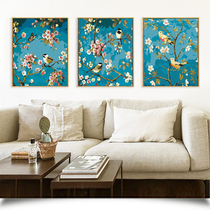 diy hand-painted digital oil painting Painted Oil Color Painting Living-room Bedroom Chinese flower scenery News Joy Birds Three Spell