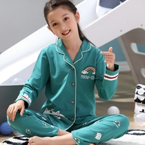 Childrens pajamas girls cotton long-sleeved trousers spring and autumn baby girls cotton home clothes