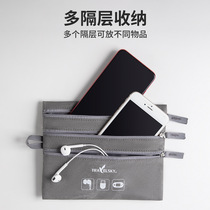 Mobile phone contains multi-layer travel package with large capacity portable digital charger data line package
