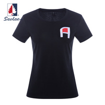 SEVLAE Saint Fry summer thin round neck embroidery sports short sleeve T-shirt quick-dryer womens K122784533