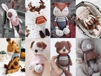 Small-thinking shop doll graphics tutorial manual DIY hook knit doll birthday present dog bear deer(middle)