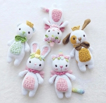 Xiao Xiao Yuan Puppet Dial Handmade DIY Hook knitting Animal Birthday Gift Tutorial Cat and Dog(Middle)