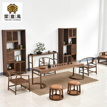 New Chinese-style homestay tea house tea shop solid wood tea table Kung Fu tea table Zen model living room tea table and chair customization