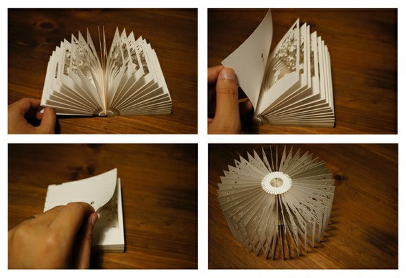 360度全景纸雕书 圣诞快乐 开合式纸雕珠光纸3d纸模型diy手工