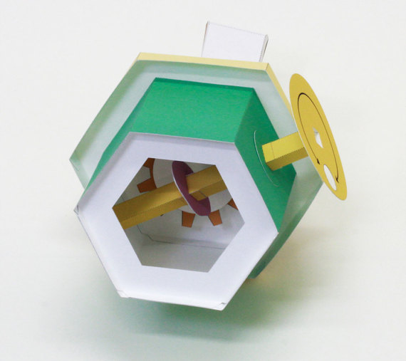 机关模型日本传动可动会动的3d立体纸模型玩偶diy手工创意纸玩具