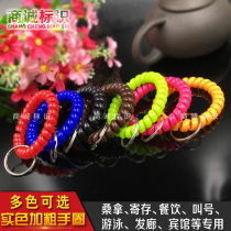 Plastic spring hand ring Sauna hand brand code card hair coil number card Sauna key card storage telescopic bracelet
