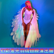 Phantom Luminous Feather Wings Bar Gogo Performance Clothing Props Custom Nightclub DS Dance Beauty Show Party