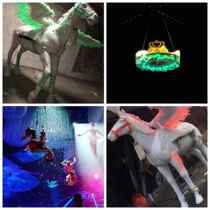 High-altitude prestige seahorse bar carriage in the air GOGO birthday seat stage big props explosion point atmosphere props