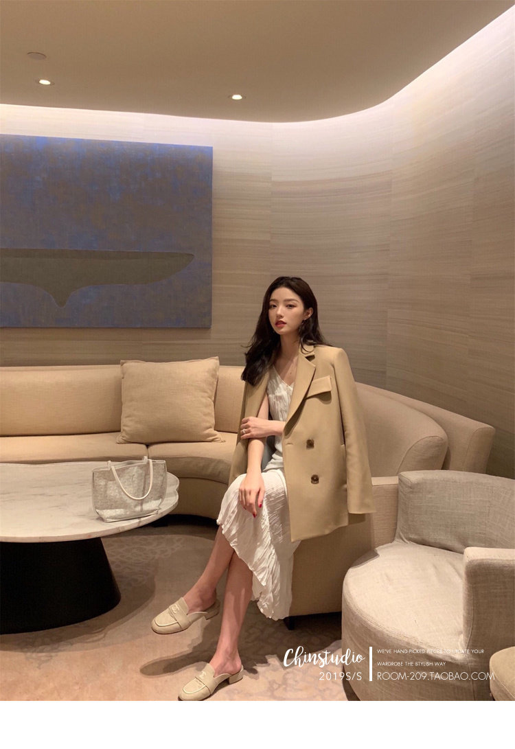 钱夫人chinstudio垂重质感chic网红小西装外套女春秋韩版休闲西服