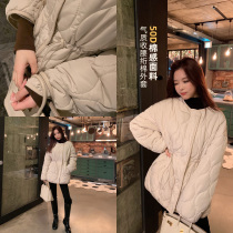 Mrs Qian quilted coat jacket womens autumn and winter 2019 new Korean version loose and thin cotton clothes waist thin quilted jacket