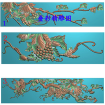 3 yuan grape JDP carved figure relief figure Gray scale figure carved figure door flower decal bed flower backplane