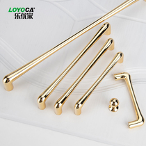 Modern simple high-end wardrobe door handle light luxury high-end bright gold cabinet kitchen cabinet drawer handle round single hole