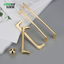 Bright gold cabinet kitchen cabinet drawer handle round single hole modern simple high-end wardrobe door handle light luxury high-end