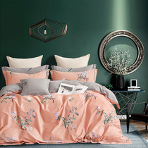 JEJOAI Home Garage beds Three-four pieces of pure cotton linen Spring autumn season bed sheet Platinum Kyrie Bed